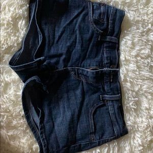 dark denim Levi jean shorts